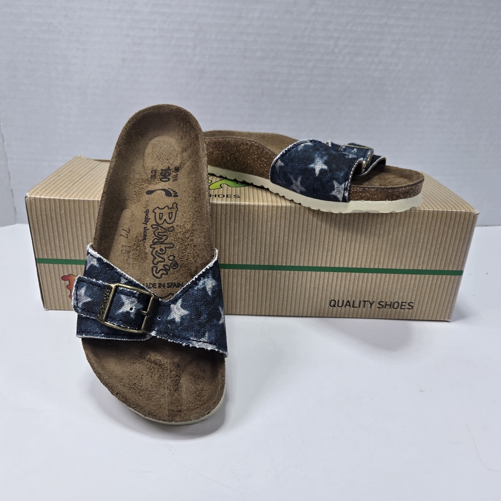 Birkenstock Birki's Kids Madrid Canvas Stars Navy Sandals Size EU 30 US C12 190